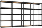 LEVELEVE 5-Tier Storage Shelving Unit, 2020 lbs Capacity, Heavy Duty Adjustable Metal Utility Shelf, 48" L x 18" W x 73" H for Garage, Kitchen, Pantry, Basement, Bathroom, Laundry, 4 Pack