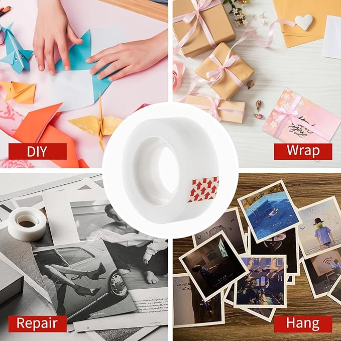 24 Rolls Invisible Tape Refills for Dispenser, Bulk Matte Finish Translucent Tape, 3/4 x 800 Inches, Engineered for Office School Home Repairing Correction and Labeling