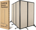 Strongbird Room Partition,Folding Privacy Divider,Office Partition Dividers,Office Dividers Wall, 10'6"W x 6'7"H,Beige