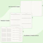 &And Per Se Fitness Workout Journal for Men & Women, Workout Log Book Planner with Daily Diet, Gym Exercise & Training Trackers - Undated, A5 Size, Leather Hardcover (Light Green)