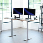 VIVO Electric 71 x 36 in Standing Desk, Memory Height Adjustment, 1B Series, Holds 220 lbs, Reclaimed Wood Top Gray Frame, DESK-KIT-1G7P-36