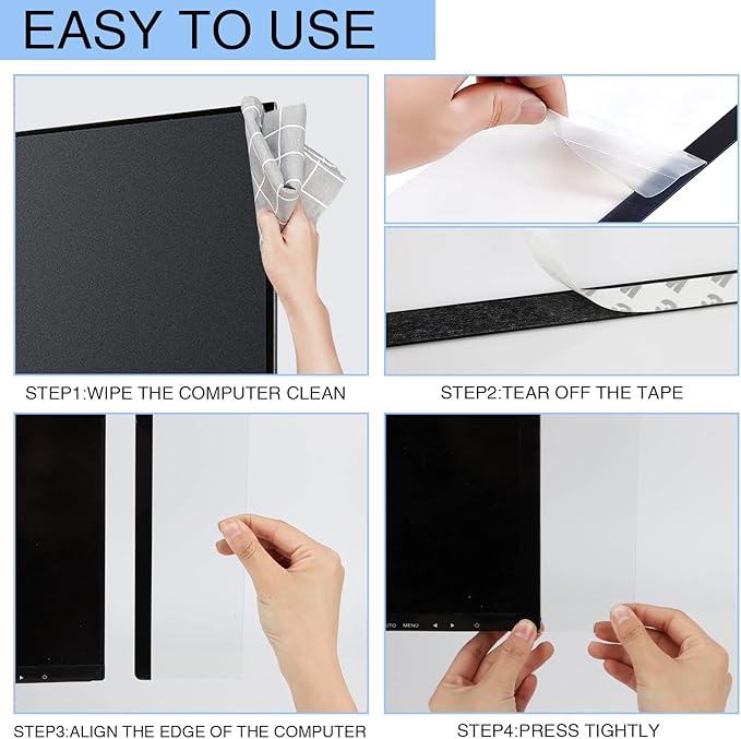 2pcs Office Desk Accessories Monitor Memo Board Computer Message Board Office Supplies for Women Men Computer Sticky Note Holder Home Desktop Message Office Decor (Smooth Monitor Memo Board)