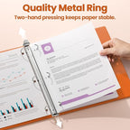 SUNEE 3 Ring Binder 1.5 Inch 1 Pack, Clear View Binder Three Ring PVC-Free (Fit 8.5x11 Inches) for School or Office Supplies, Orange