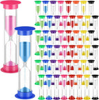 48 Pcs Back to School 5 Minute Sand Timer Bulk Colored Plastic Mini Multicolor Hourglass Stand Timer for Classroom Teacher School Home Office Time Management