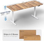 VIVO Electric 71 x 30 in Standing Desk, Memory Height Adjustment, 1B Series, Holds 220 lbs, Reclaimed Wood Top White Frame, DESK-KIT-1W7P