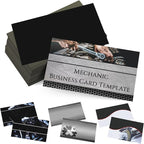 Custom Business Cards Personalized Business Cards for Small Business 300gsm Matte Paper Front & Back Sides Printed 3.5" x 2" - Mechanic Template