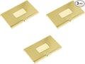Stephanie Imports Set of 3 Slim & Minimalist Metal Business Card Holder Unisex Case (Gold Plate Ridges)