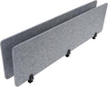 Clamp-On Acoustic Desk Divider, 2Pcs 60x16in Acoustic Partition, Desktop Privacy Panel, Sound Absorbing Workstation Panel (Castle Gray, 60" x 16")