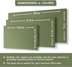 Aothia Dual-Sided Desk Pad - Leather Desk Mat, Natural Cork Desk Pad Protector, Large Mouse Pad for Desk, Waterproof Desk Blotter Pad, Desk Writing Pad for Office Work/Home, Olive Green (37.8"x17")