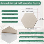 Hexagonal Acoustic Panels-12 Pack High-Density Sound Absorbing Panels 12"X10"X0.4" for Enhanced Noise Reduction, DIY Design, Idea for Studios, Offices, and Home Theaters(Light Camel)