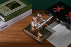 HDMbigmi Knight Pen Holder Pen Stand Desk Organizers and Accessories Resin Pencil Holder as Gift with a Fancy Pen for Office and Home Desk Organizer (Bronze)