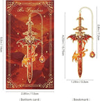 4pcs Fantasy Sword Bookmarks for Books, Journals, Planners - Cool Metal Book Markers for Reading Women & Men, Unique Book Marks Gifts for Book Lovers, Reading Accessories for Students & Adults & Kids