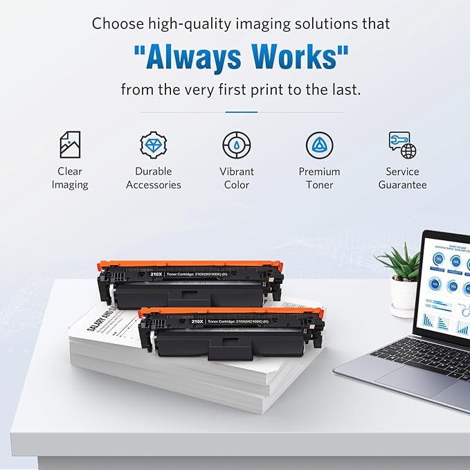 210X Black High-Yield Toner Cartridge Compatible Replacement for HP 210X 210A W2100X W2100A Works for HP Color Pro 4201 MFP 4301 Series MFP 4301dw 4301fdn 4301fdw 4201dw 4201dn Printer 2-Pack Black