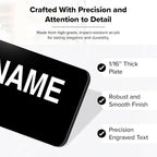 Name Tag, Magnetic Black and White Name Tags, Personalized Name Tags, 1x3 Inches, Durable Engravable Impact Material, Made in The USA by My Sign Center