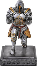 NCQIXIAO Templar Vanguard Soldier Pen Holder Pencil Stand Desk Organizers and Accessories as Gift for Medieval Warrior Enthusiast (Silver)