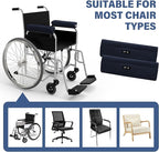 SPRING SEAON Wheelchair Armrest Covers (Pair) - Suede Velvet Memory Foam Accessories Pads for Wheelchair Arm Rest, Office Transport Chairs, Soft Support Cushion for Mobility Aids(Navy Blue)