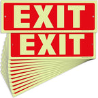 iSYFIX Exit Glow in the Dark Sign – 12 Pack 12x4 Inch – 40 mil Thick Polystyrene Plastic Sign, Laminated UV, Scratch & Fade Resistance, Waterproof, Indoor & Outdoor