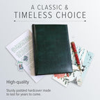 Gallery Leather Large Address Book with Alphabetical Tabs up to 480 Records, Leather Notebook Hardcover, Telephone and Address Books - 9x7", Desk Address, Acadia Hope