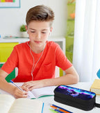 AnySmic Dolphin Pencil Case for Boys Girls, Large Durable Pencil Pouch for Kids, Polyester Big Capacity Pen Case, Double Zipper, Pen Box for Children Age 6+