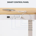 FLEXISPOT 55" Electric Standing Desk with Drawers, Quick Assembly Home Office Sit Stand Desk with Storage, USB Charging, Computer Desk for Home Office (Maple Top + White Adjustable Frame, Comhar)