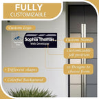Acrylic Door Name Plate Personalized Office Name Plate Custom Door Sign with Logo Office Decor For Women Men Workspace Decorations (Style 09, 8 * 3inch)