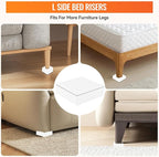 shouwuhho Furniture Risers, 12 Pack Bed Risers with Non-Slip Grip and Heavy Duty Support, 1 Inch 2 Inch 3 Inch 4 Inch Height Lift for Couch, Sofa, Table, Desk, Chair, Refrigerator - White, 1 Inch