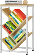 IBUYKE 5 Tier Tree Bookshelf, Small Desktop Bookshelf with Storage Organizer,for Books/CDs/Movies,Desk Display Bookcase for Bedroom Living Room,Natural,TBC003N