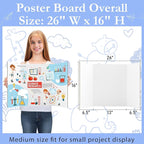 AKONEGE 12 Pack Medium Trifold Poster Board, 26" x 16" White Corrugated Cardboard Tri Fold Poster Boards for Presentation, School Projects, Science Fair, Photo Display Exhibitions Event