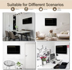 Black Glass 3-1 Monthly Dry Erase Calendar Whiteboard for Wall,24"x 36",Frameless Mounting,Office/School/Home, Frameless Large Planner White Board