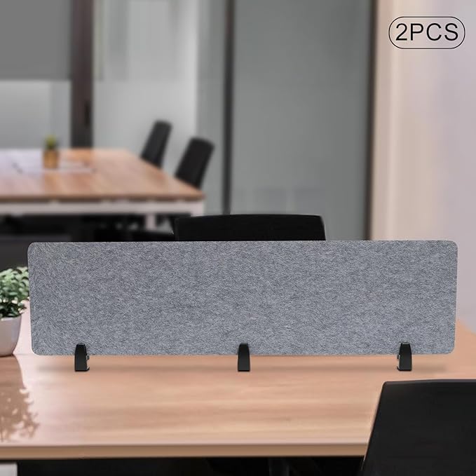 Desk Divider Mounted Privacy Panel, 2Pcs Privacy Panels for Classrooms, Libraries, Business Counters (Grey, 60 x 16 in)