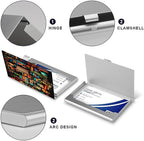 haigof Bookshelf Plant Business Card Holder Business Card Case Metal Business Card Organizer 3.7X2.2 In