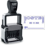 Trodat 5430 Professional Self-Inking Date Stamp with Posted - Blue Ink