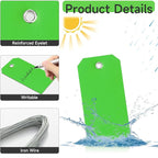 500 Pieces Plastic Shipping Tags with Wire Waterproof Hang Tags Heavy Duty Labeling Tags with String Wires Tags Labels Labeling Tags Stacking Tags for Equipment Car Parts (Green, 4 3/4 x 2 3/8)