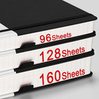 AHGXG Bullet Dotted Journal - 320 Numbered Pages Dot Grid Notebook A5 Thick Journal, 100gsm Thick Dotted Paper, Leather Hardcover,Inner Pocket, 5.75'' × 8.38'' - Black