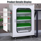 40-Slot Mobile Charging Station & Storage Cart - Secure Charging Locker Cabinet with Built-in Power, Wheels & Lock for Phones Portable Organizer for Classroom, Office, Hotel Use