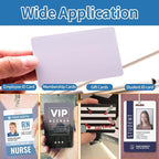 55 Pack - Premium Blank PVC Cards for ID Badge Printers - Premium Quality White CR80 30 Mil (CR8030) by KLMNDUO - Compatible with Most Photo ID Badge Printers(White)