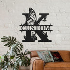 Personalized Custom Letter Name metal Signs,Custom Black Letter Monogram Wall Art Decor,Metal Signs Plaques Outdoor wall Decorative Signage (K)