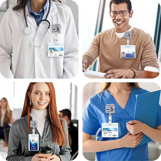 All of My Systems are Nervous Funny Nurse Badge Reel, Cute Raccoon Retractable ID Card Badge Holders, Work Badge Clip for ICU ER ED EMT Labor and Delivery Psychiatry Night Shift Nurse Social Workers