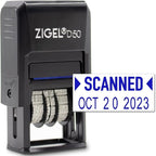 ZIGEL D50 Date Stamp with Scanned - Self Inking Date Stamp - Blue