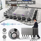 Conference Table,55.1''Folding Conference Room Table for 4-12 People,Mobile Flip Top MeetingTraining Table with Different Coulor and Styles for Offices, Classrooms,Meeting Room (2, F)