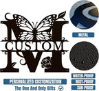 Personalized Custom Letter Name metal Signs,Custom Black Letter Monogram Wall Art Decor,Metal Signs Plaques Outdoor wall Decorative Signage (M)