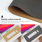 Leather Desk pad Protector, Large Desk mat with Natural Cork & PU Leather,Mouse pad,Non-Slip Office Desk Mat,Waterproof Desk Writing Pad for Office and Home (47in*17in,Dark Grey)