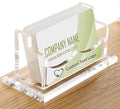 HJX Custom Business Card Holder Desk-Personalized Engraved Wooden Business Card Case Holder, Customized Name Logo Business Card Display Gifts for Men Women (Acrylic-Horizontal)