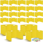 24 Pcs Desk Dividers for Students 14 × 17.5 × 14 Inch Plastic Waterproof Privacy Folders Shields Test Dividers with Yellow Classroom Privacy Boards for School Study Teacher Supplies(Yellow)