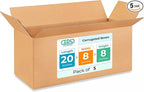 Long Shipping & Moving Boxes 20 x 8 x 8 inches (5-Pack) - Extra Strength 200 lb vs Regular - Corrugated Cardboard Packing Boxes for Moving - Shipping Box for Delivering by IDL Packaging