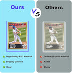 200ct 55pt 3" x 4" Hard Plastic Card Protector - 100ct Hard Card Sleeves and 100ct Soft Card Sleeves for Trading Cards, Clear Open-Top Card Holder, Fits Standard Trading, Baseball, Sport, Game Cards