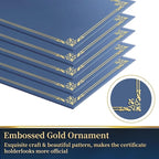 30 Packs Certificate Covers,Navy Blue Cardboard Diploma Cover,Certificate Holders Gold Foil Border,for Letter Size 8.5 x 11 Inch Awards and Certificates