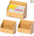 SHIQIKEJIPTY 2 Pack Wood Index Card Holder 4x6 Inch Index Card Box Notecard Box Business Cards Organizer Post Cards Case Display Stand for Business Desk Office Home School Holds 300 Sheets