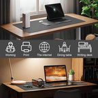 DAWNTREES Desk Mat Protector,PU Leather Desk Pad,Non Slip, Large Mouse Pad and Keyboard Mat, Waterproof Writing Pad for Office and Home (Dark Gray,35.5''x16.9'')