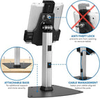 Mount-It! iPad Stand, Secure Universal Tablet Kiosk POS Locking Tablet Countertop Stand for Desk, Fits iPad, Air, Samsung Galaxy Tab, Surface Go & 7.9"- 10.9" Tablets